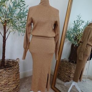 GLITTER SWEATER/MIDI SKIRT SET